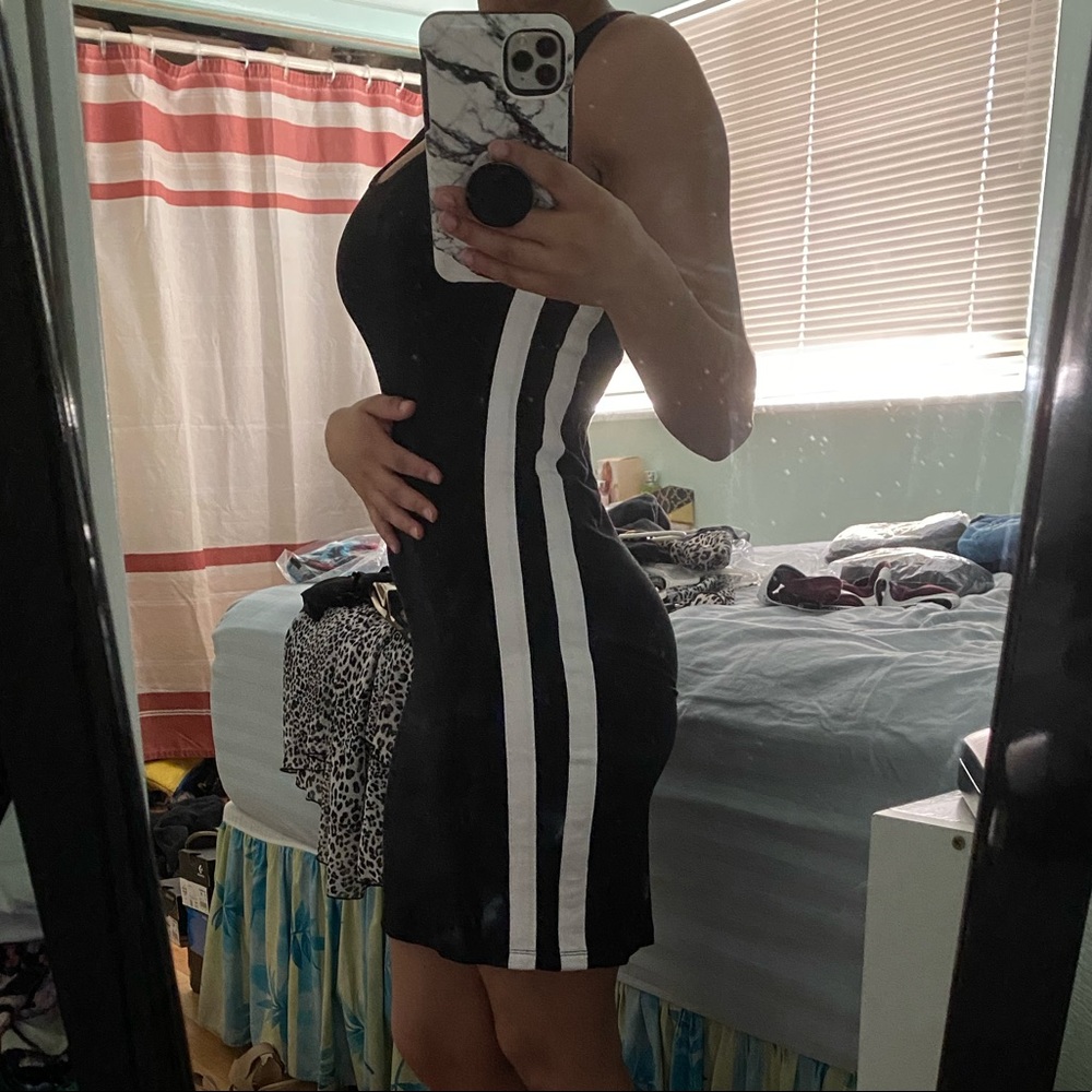 Casual black mini dress